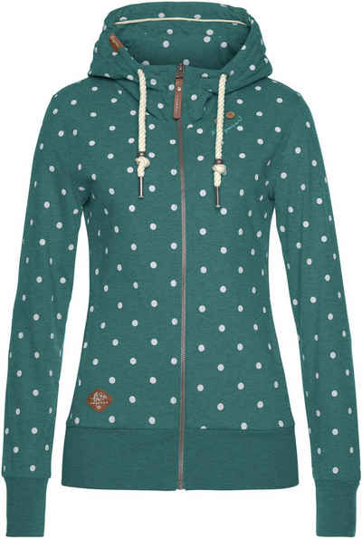 Ragwear Funktions-Kapuzensweatjacke PAYA DOTS O mit Allover-Dots-Print Design