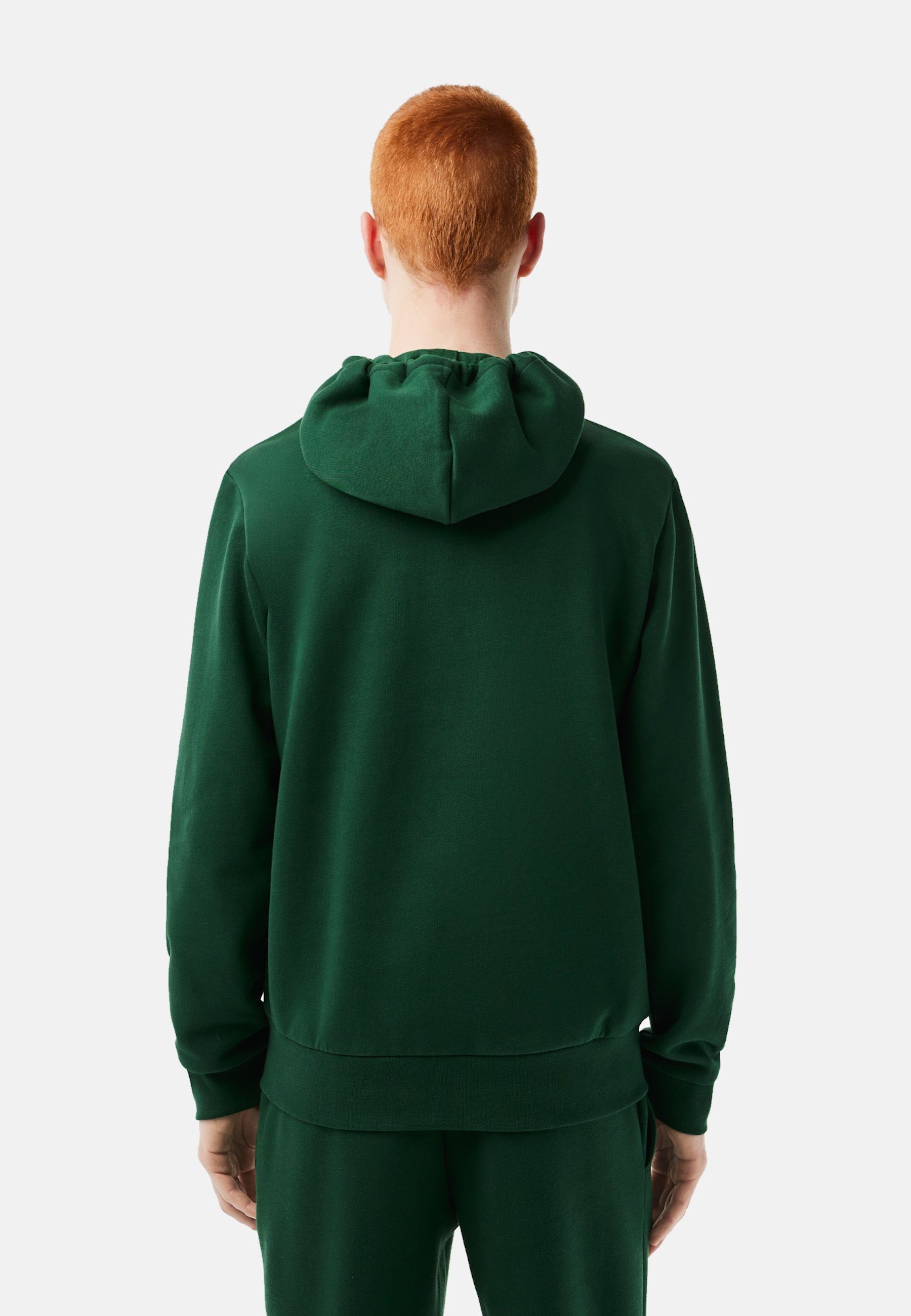 Jacke grün Fleece Lacoste Kängurutasche Kapuzensweatjacke mit aus (1-tlg) Sweatshirt