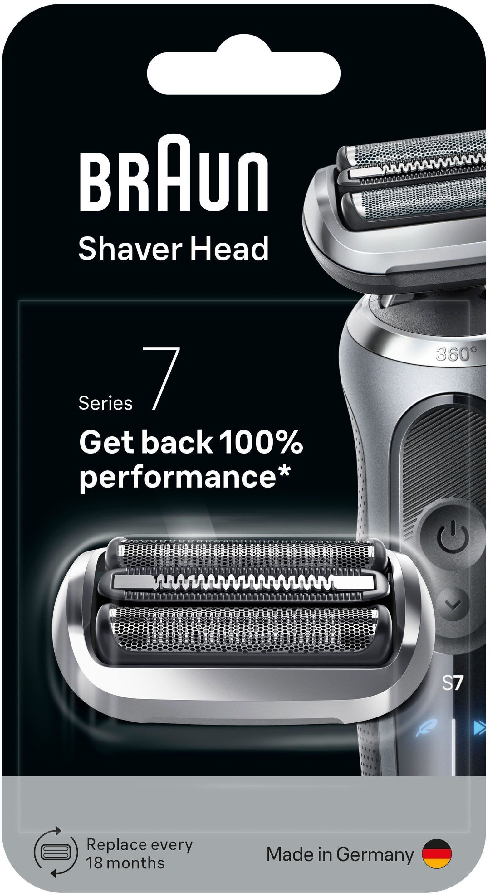 Braun Ersatzscherkopf Series 7 74S, Kompatibel mit Braun Series 7 Rasierern der Generation 70, 71 und 72