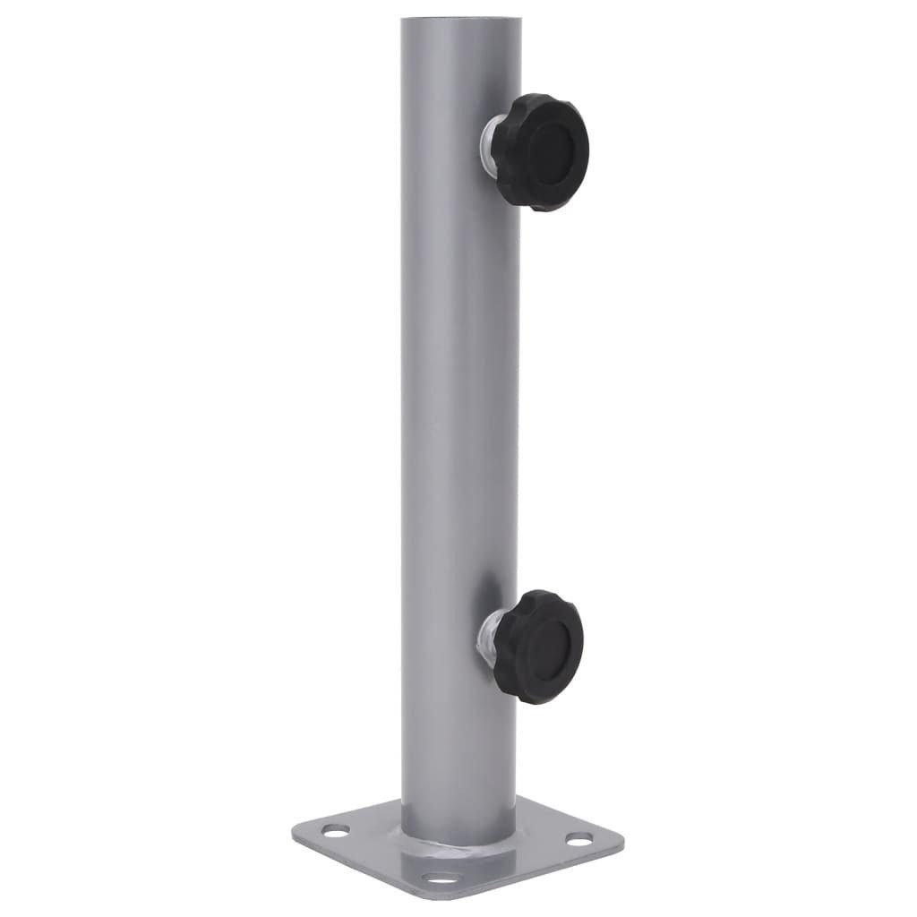 vidaXL Schirmhalter Sonnenschirmständer für Ø32/34/38 mm Mast Silbern Stahl, 1 tlg.