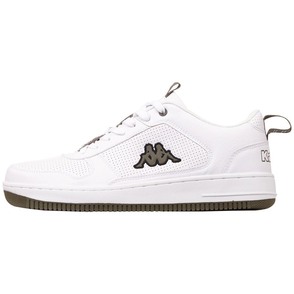 Kappa Sneaker mit Evolution Ambigramm auf Zungen- und Fersenloops white-army
