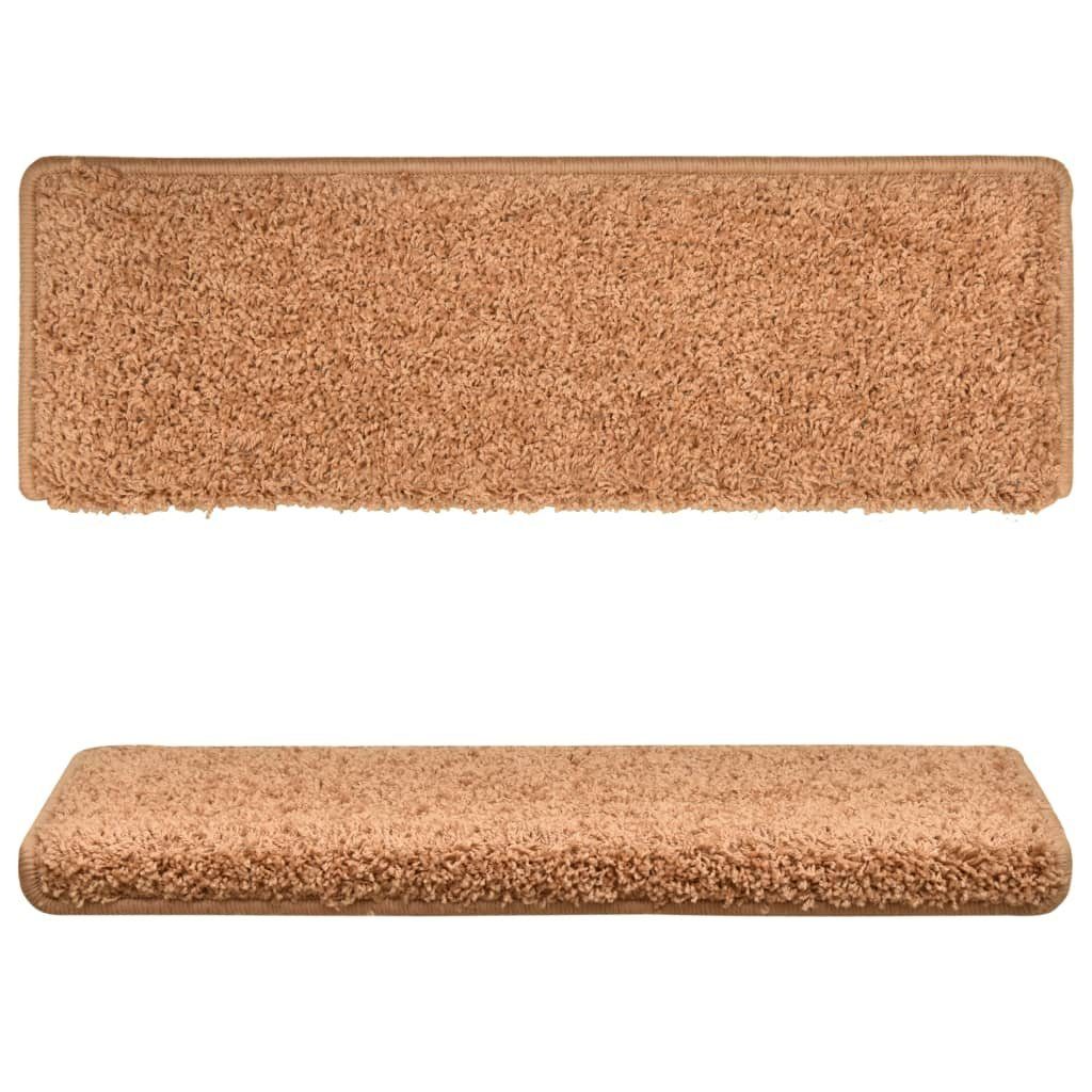 Stufenmatte 65 x 21 x 4 cm Teppich-Treppenstufen 15 Stk 65x25 cm Braun