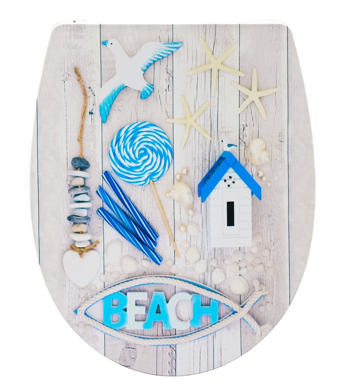 Primaster WC-Sitz Primaster WC-Sitz mit Absenkautomatik Mediterran, Abnehmbar Absenkautomatik Kunststoffscharniere