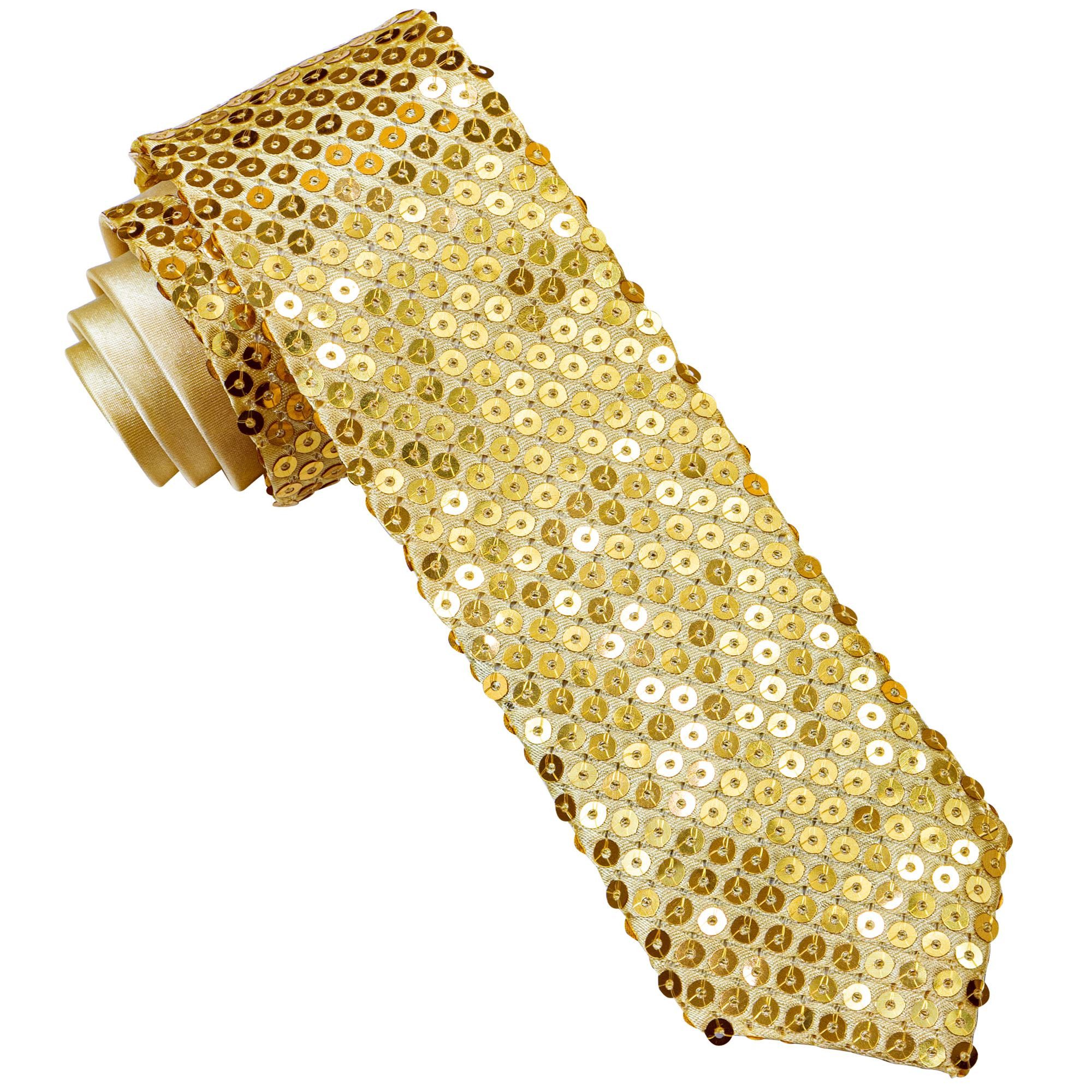 Widmann S.r.l. Kostüm Glitzer Pailletten Krawatte zum Show Kostüm, Gold günstig online kaufen