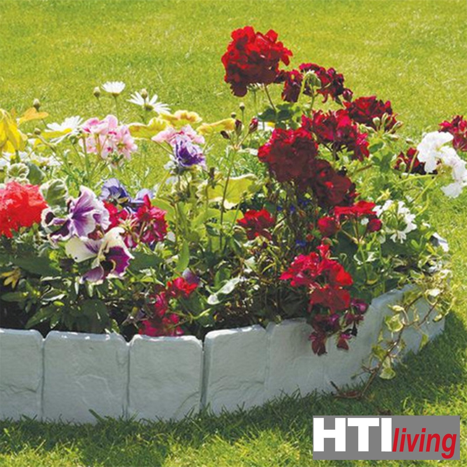 HTI-Living Rasenkante Rasenkante Steinoptik 10-teilig Nessa, LxH: 25x23 cm, Set, 10 Module, Beeteinfassung