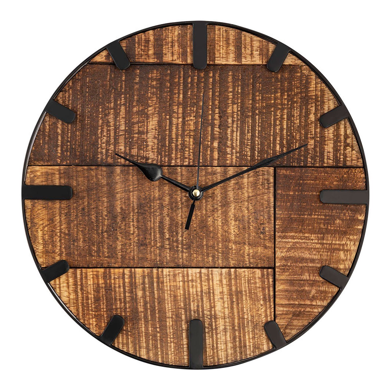 Casamia Wanduhr Uhr Holz ø 30 cm Wanduhr Wohnzimmeruhr modern rund aus Holz Vintage la