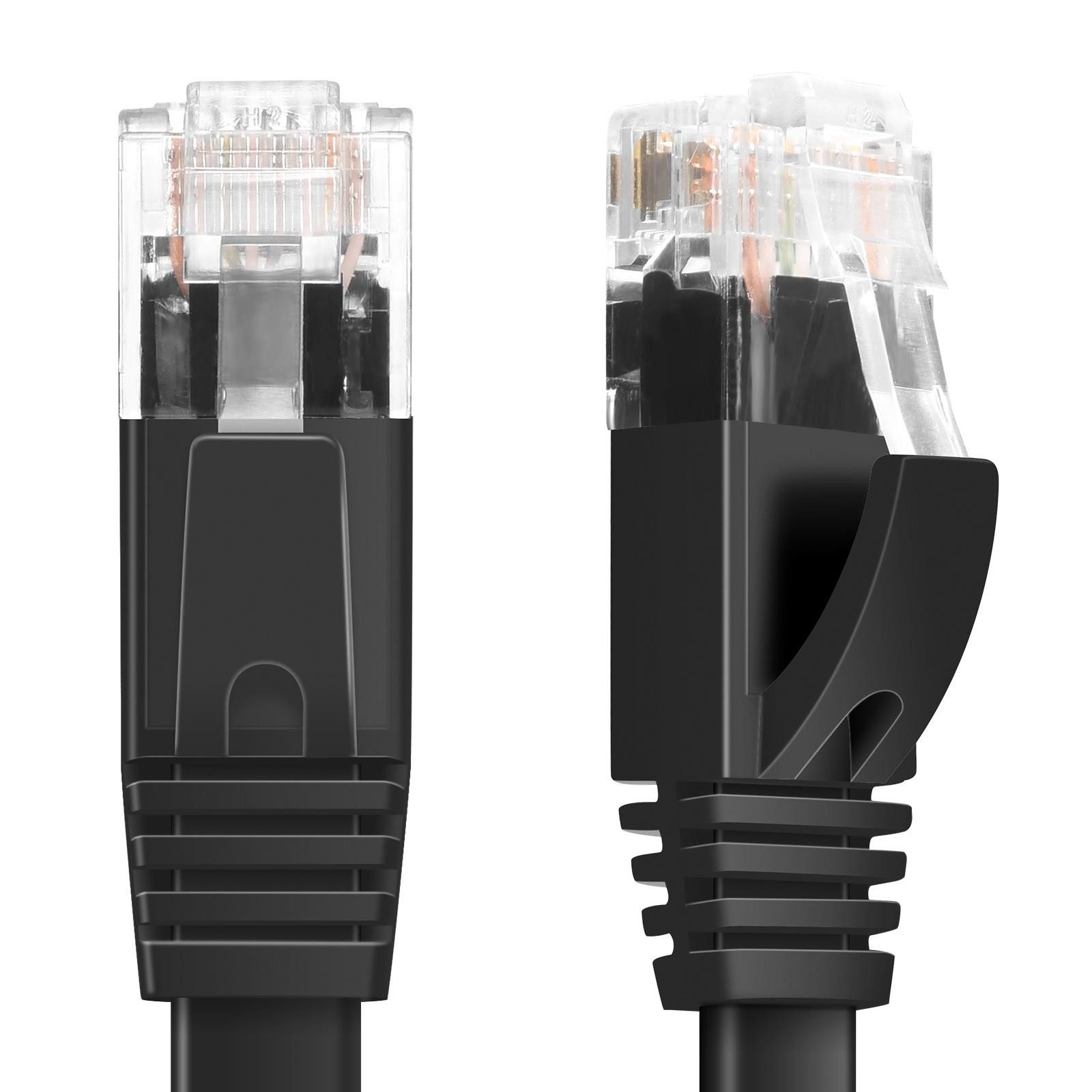 VERCO Cat 6 Netzwerkkabel flaches LAN-Kabel, RJ-45 (Ethernet), (200 cm), 10 / 100 / 1000 Mbits Geschwindigkeit bis 1 Gbits UTP Patchkabel