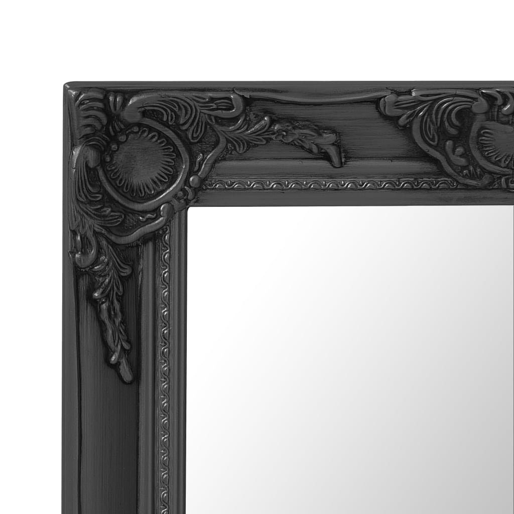 furnicato Wandspiegel Schwarz 60x60 im Barock-Stil cm