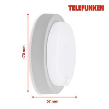 Telefunken LED Außen-Wandleuchte 315304TF, LED fest verbaut, Neutralweiß, Außenleuchte IP44 Bewegungssensor 1150lm 4000K 12W