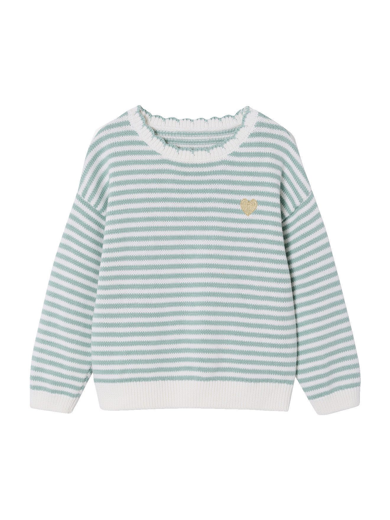 vertbaudet Pullunder Mädchen Strickpullover mit Streifen