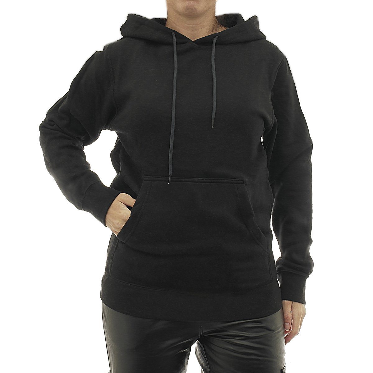 YESET Kapuzenpullover Damen Hoodie warm Vlies Kapuze Pulli Pullover Tasche vorne RN99052 schwarz