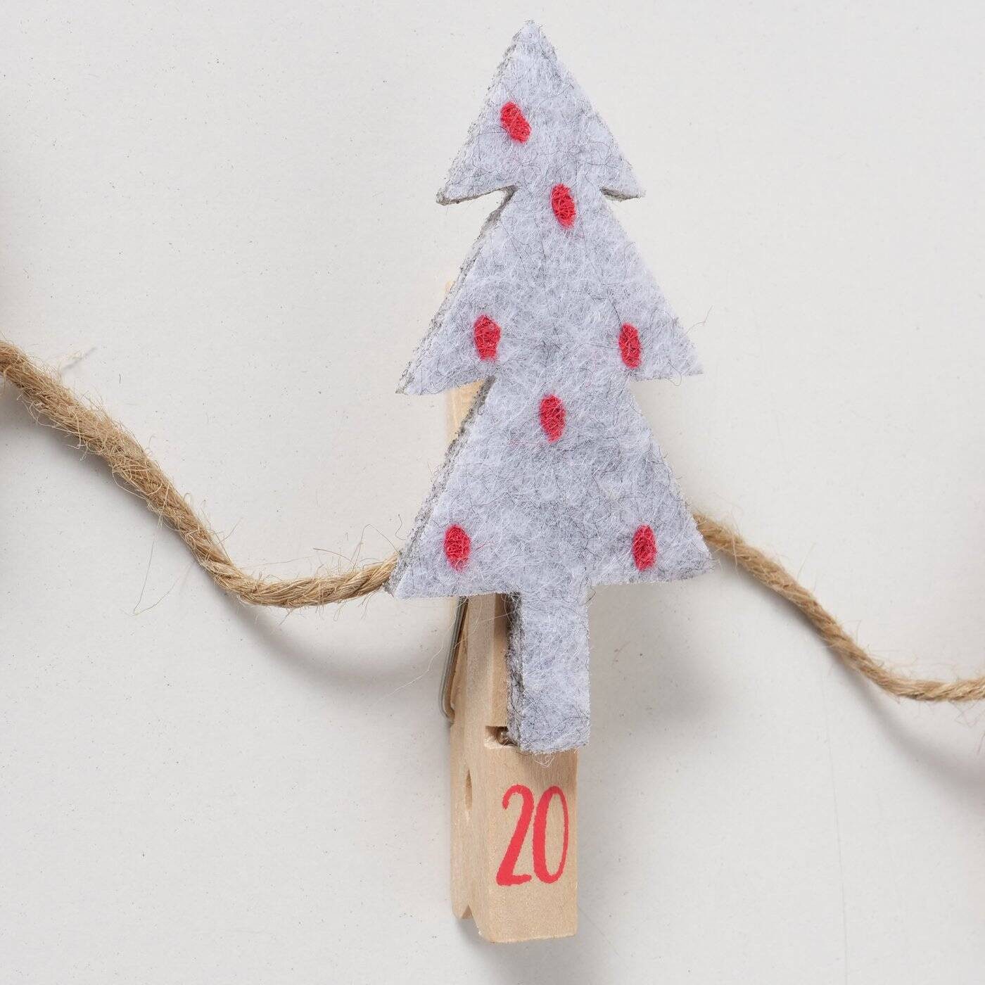 BOLTZE Adventskalender Adventskalender mit Klammern MONTI (24-tlg), mit Klammern, zum Selbstbefüllen