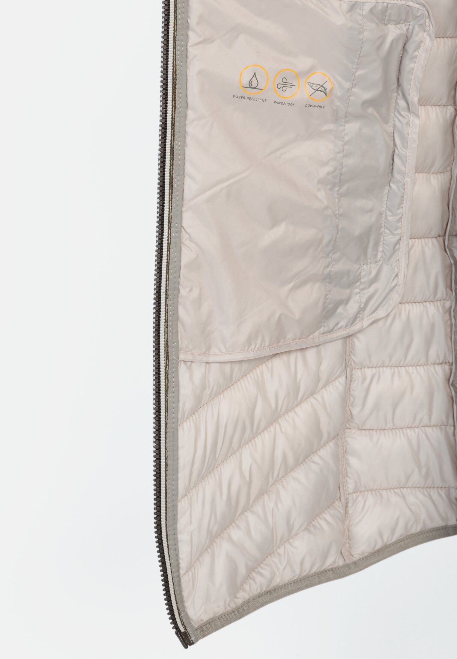 camel active Steppmantel Steppmantel mit Fischgrat-Muster Langarm Badge