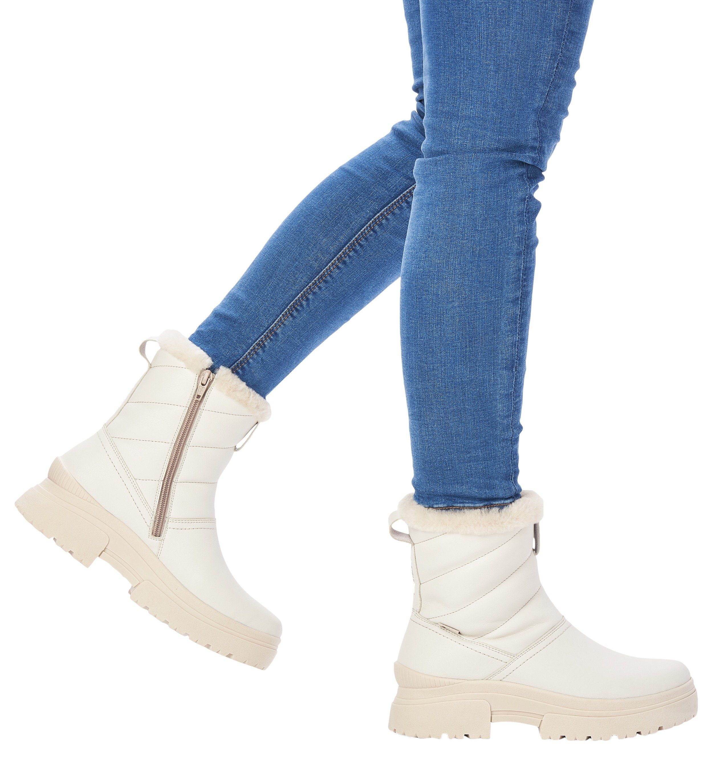 EVOLUTION mit Lammwollfutter Winterboots Rieker offwhite