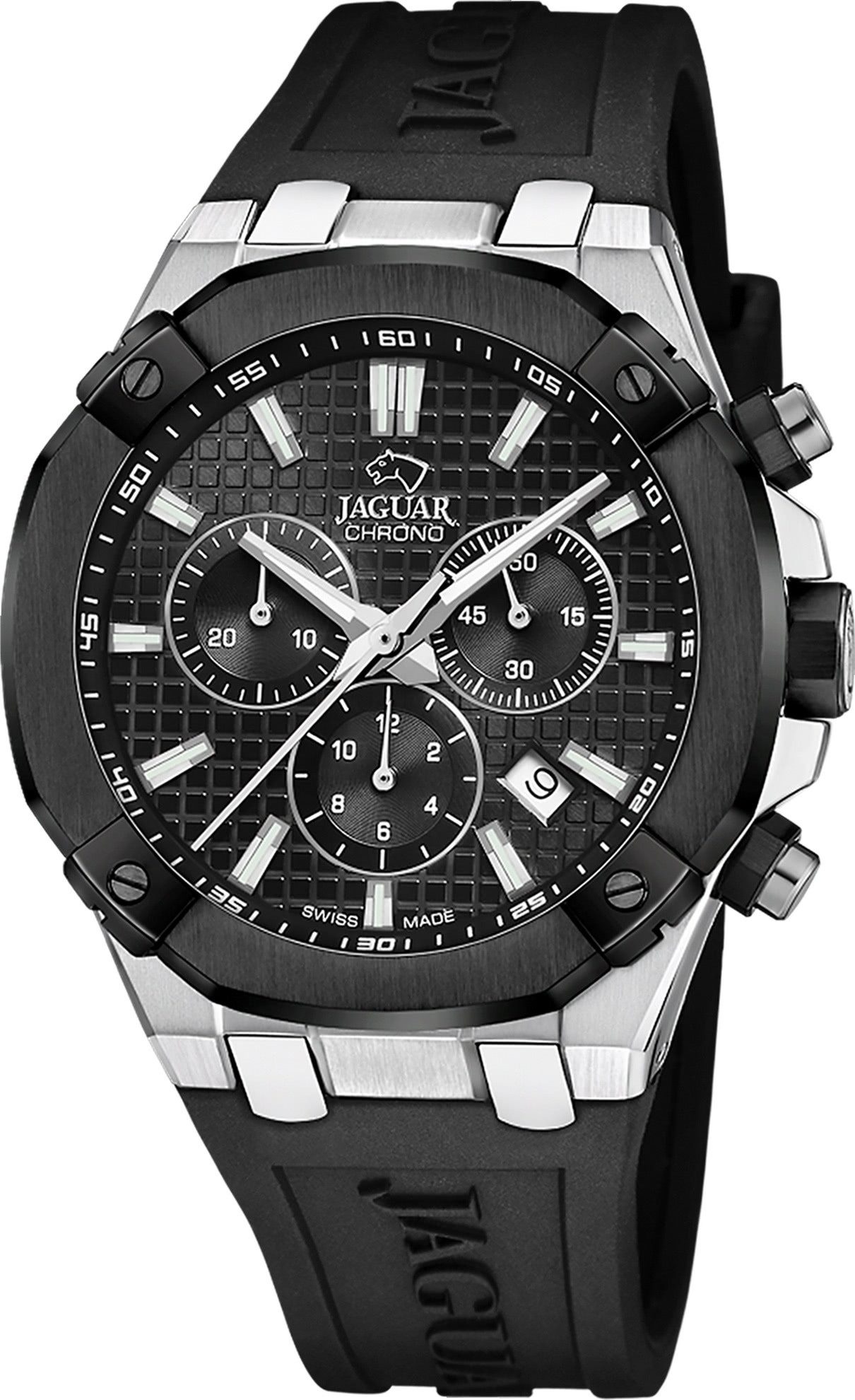 Chronograph Jaguar Herrenuhr Silikon schwarz Jaguar