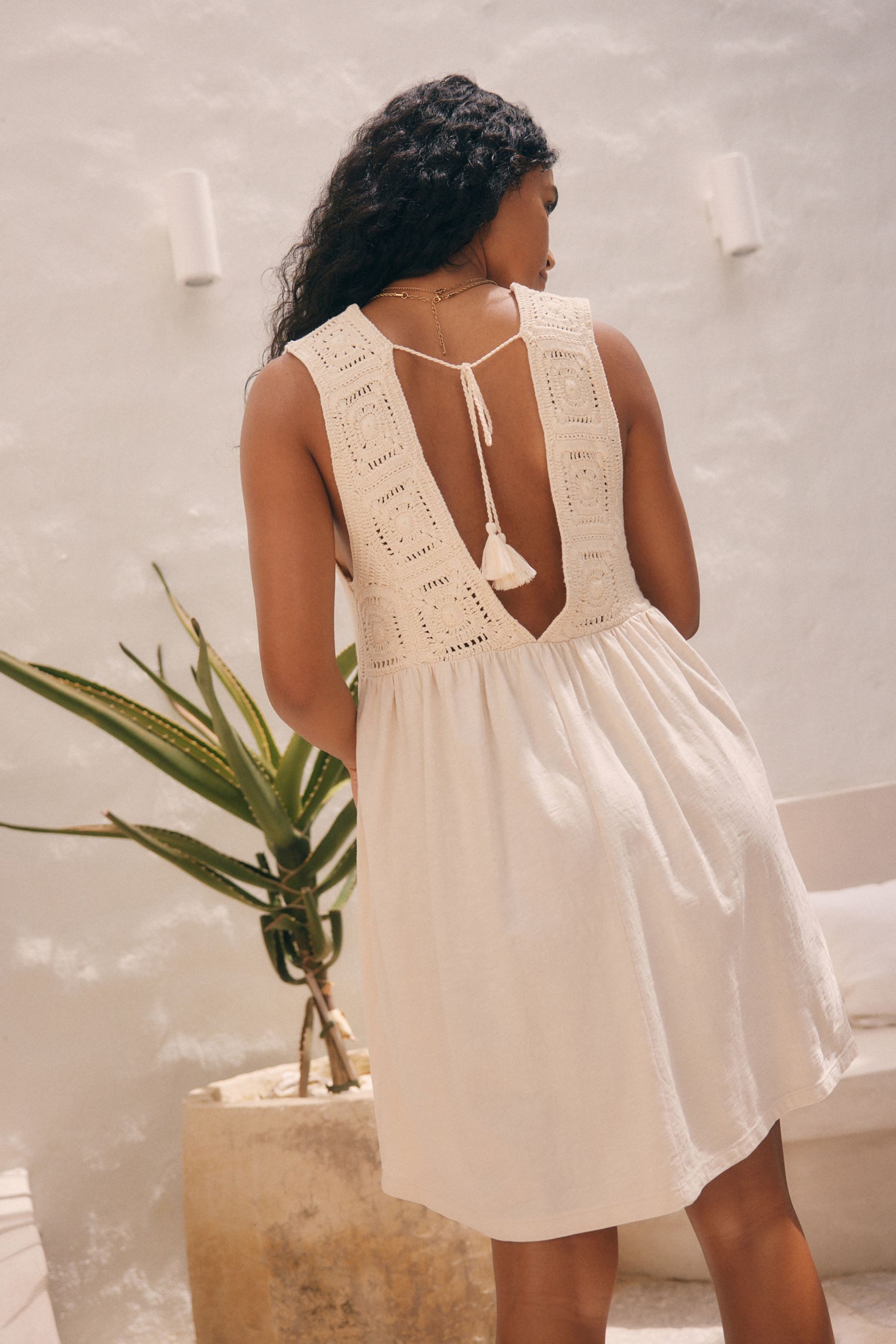 Next Strandkleid Minikleid aus Häkel-Mix (1-tlg) günstig online kaufen