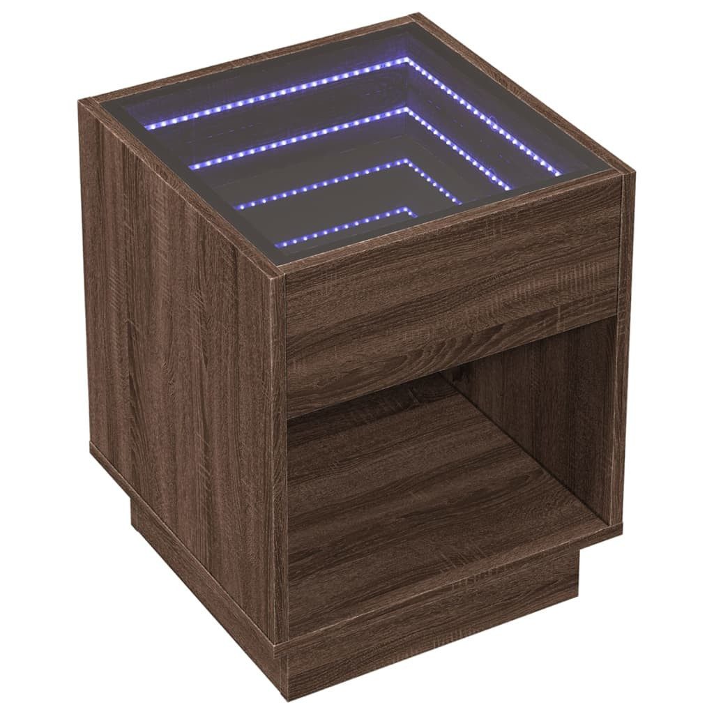 vidaXL Nachttisch Nachttisch mit Infinity-LED Braun günstig online kaufen