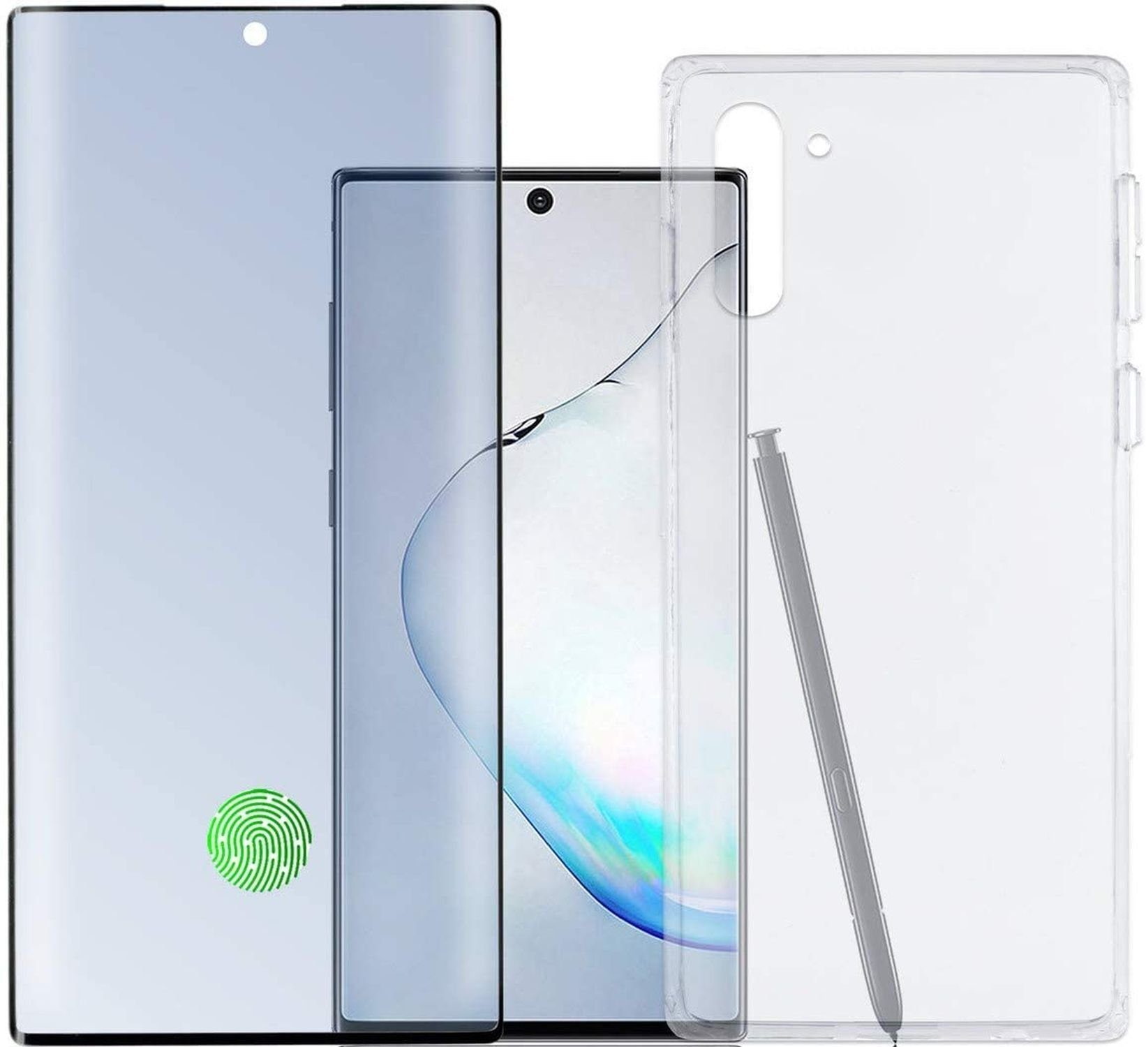 4smarts Handyhülle 360° Premium Protection Set Samsung Note 10 6,3 Zoll, Second Glass Displayschutzglas