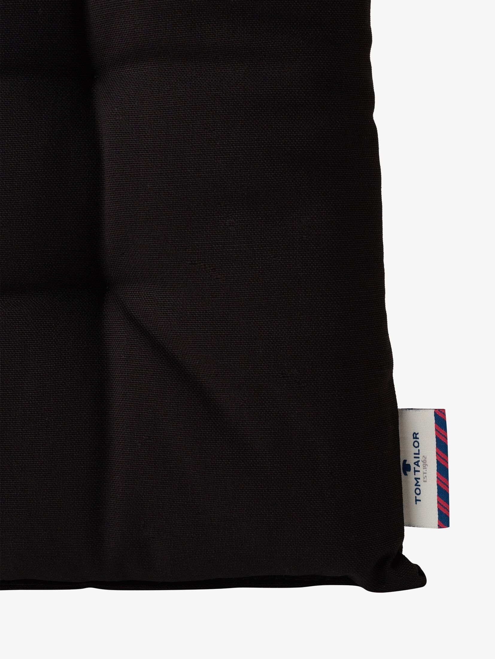 Kissenbezug Unifarbenes Sitzkissen im 2er schwarz Pack, TOM TAILOR