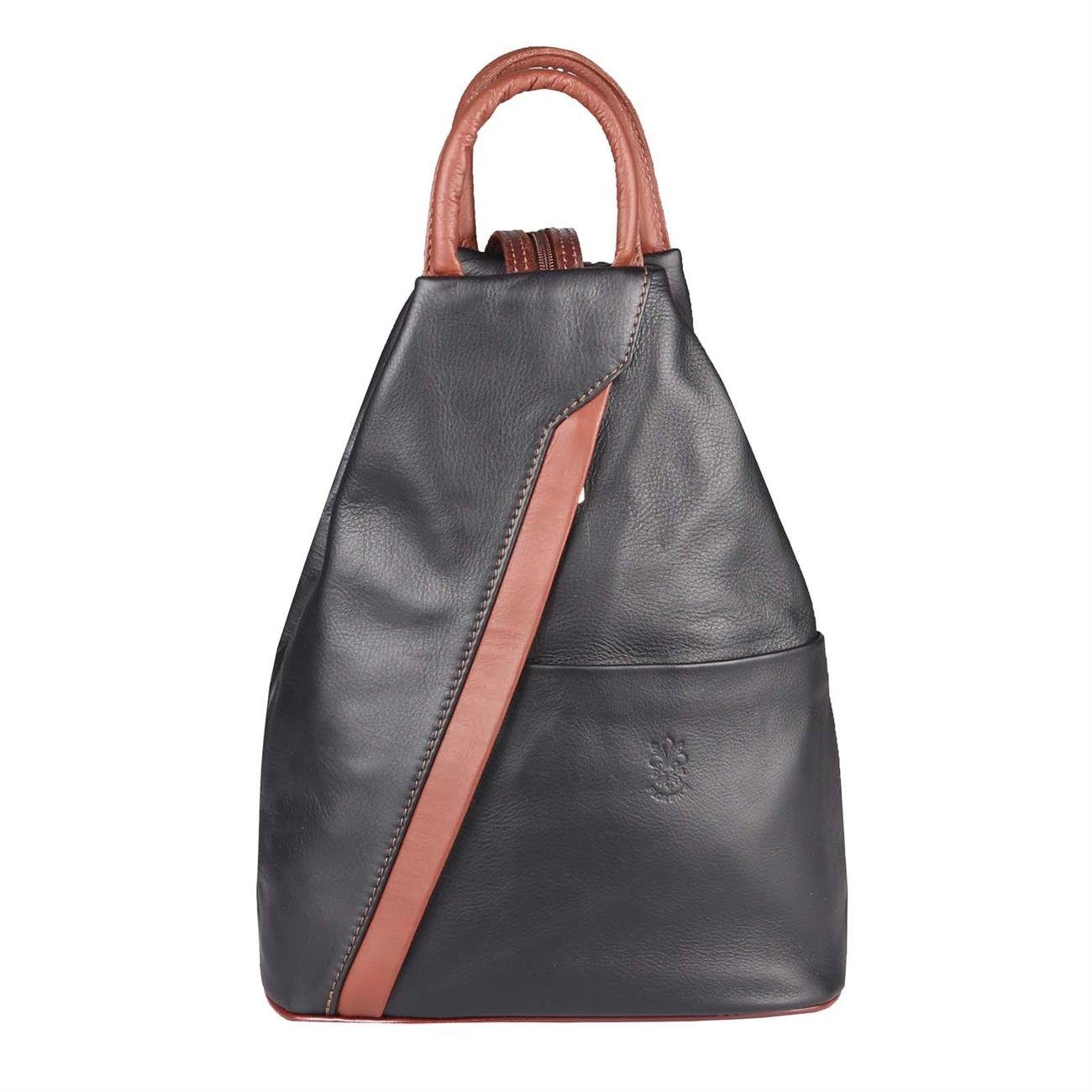 Rucksack Made in Italy Damen Leder Backpack Freizeitrucksack Schultertasche Bag