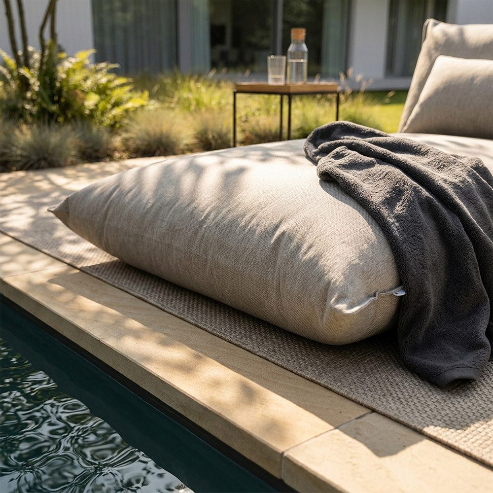HOME DELUXE Sitzsack Outdoor Loungebett RIGA, 180 x 105 x 70 cm - Abnehmbarer Bezug, Gartenliege