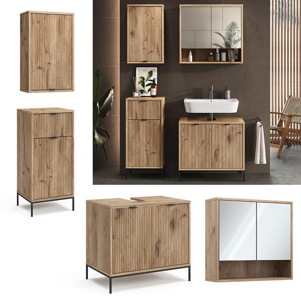 Vicco Badmöbel-Set Eliza, Viking Oak, 4 günstig online kaufen
