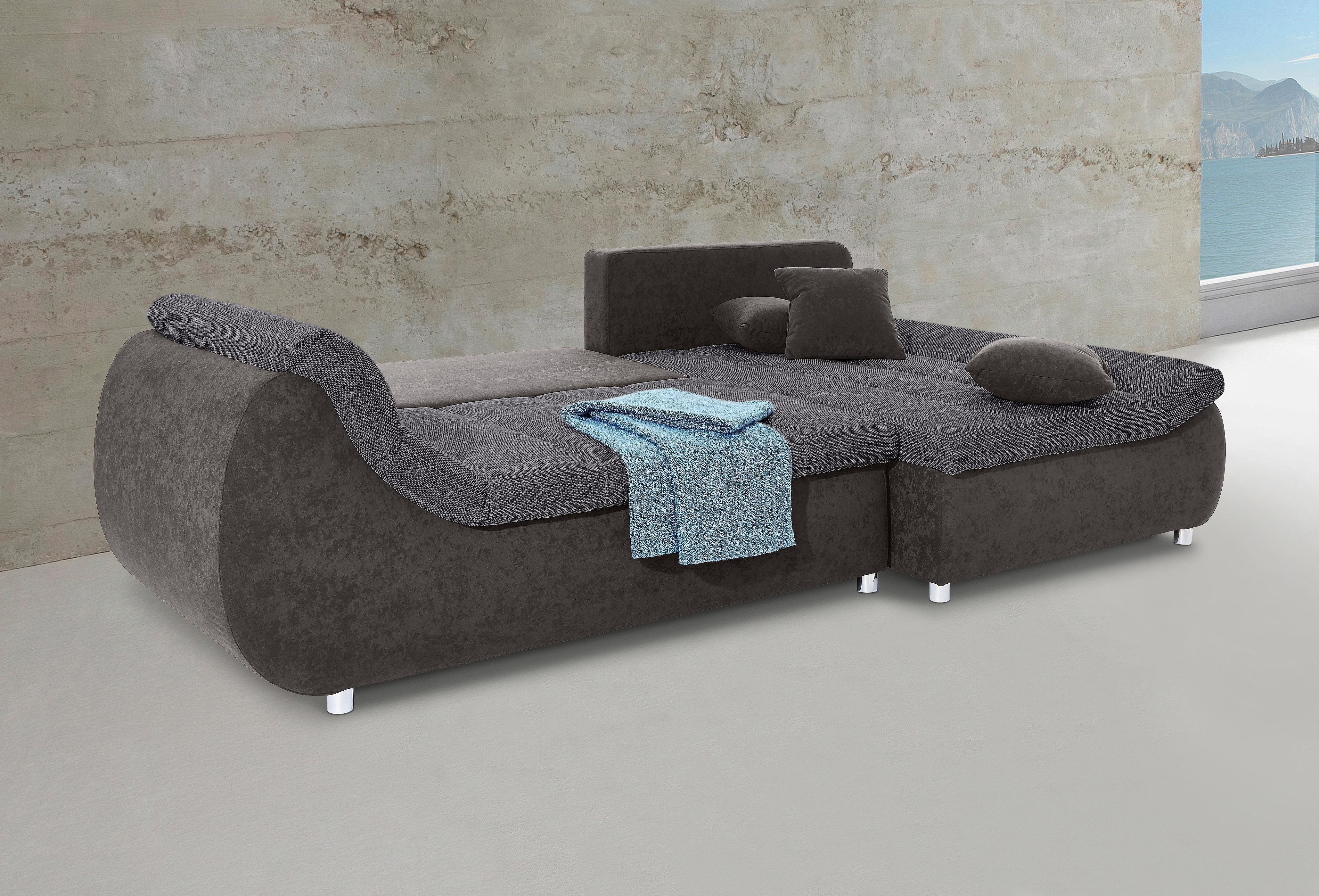 INOSIGN Ecksofa "Imola elegant und bequem, aktuelle Steppung im Sitz, L-For günstig online kaufen