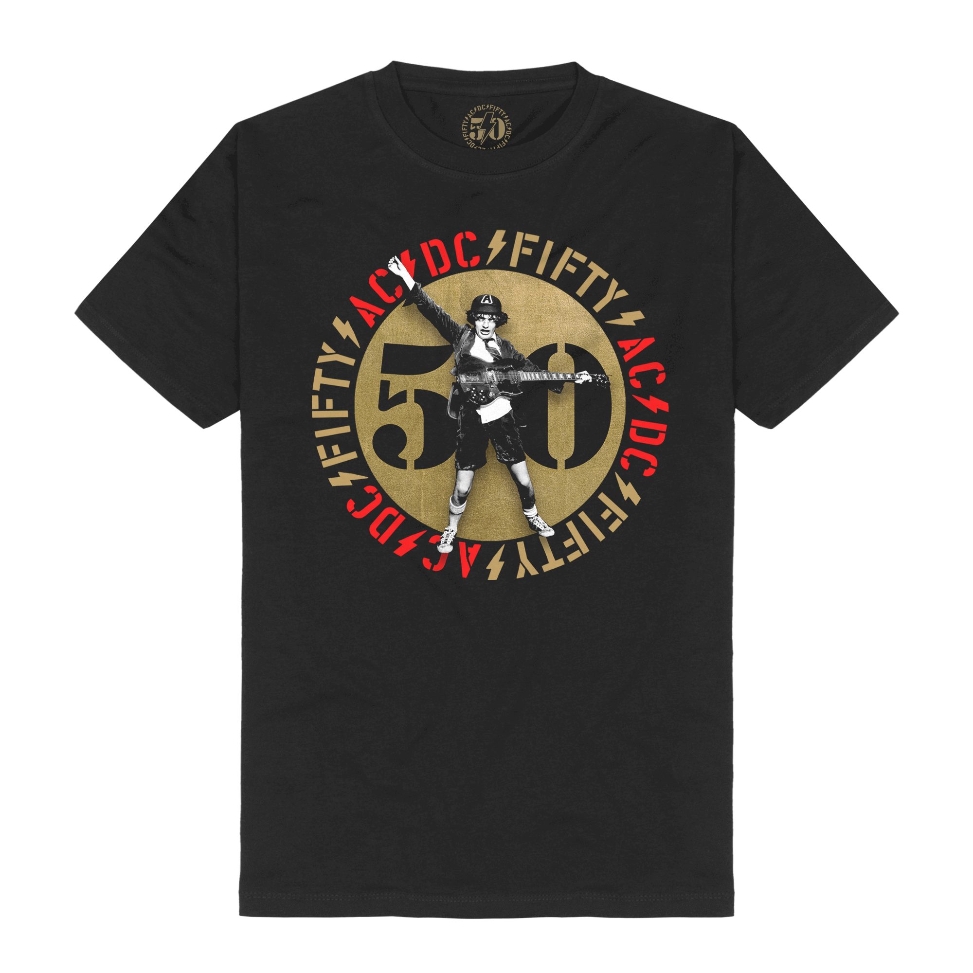 AC/DC Print-Shirt AC/DC Fifty Angus Emblem T-Shirt schwarz Band-Merch Neu T günstig online kaufen