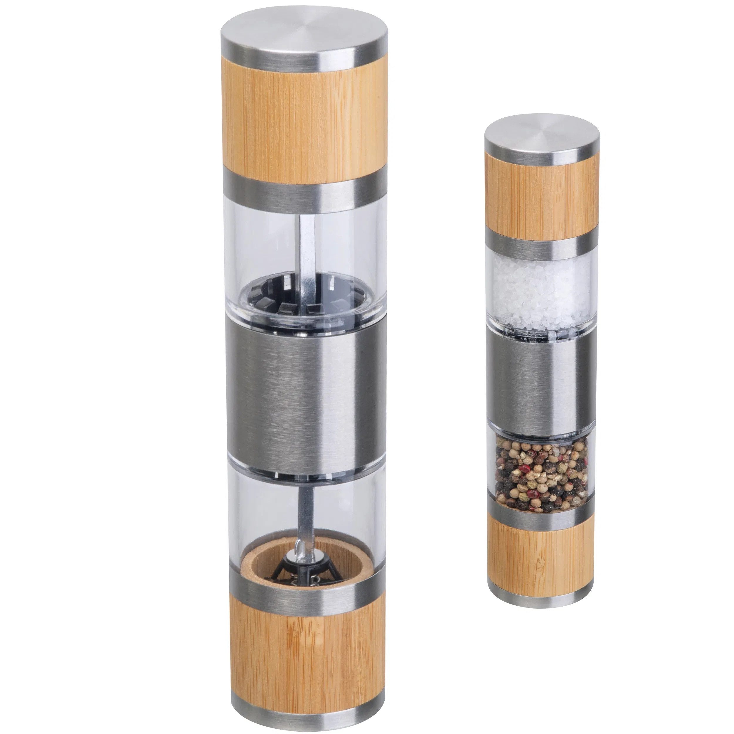 Macma Salz-/Pfeffermühle Salz- und Pfeffermühle / aus Edelstahl und Bambus