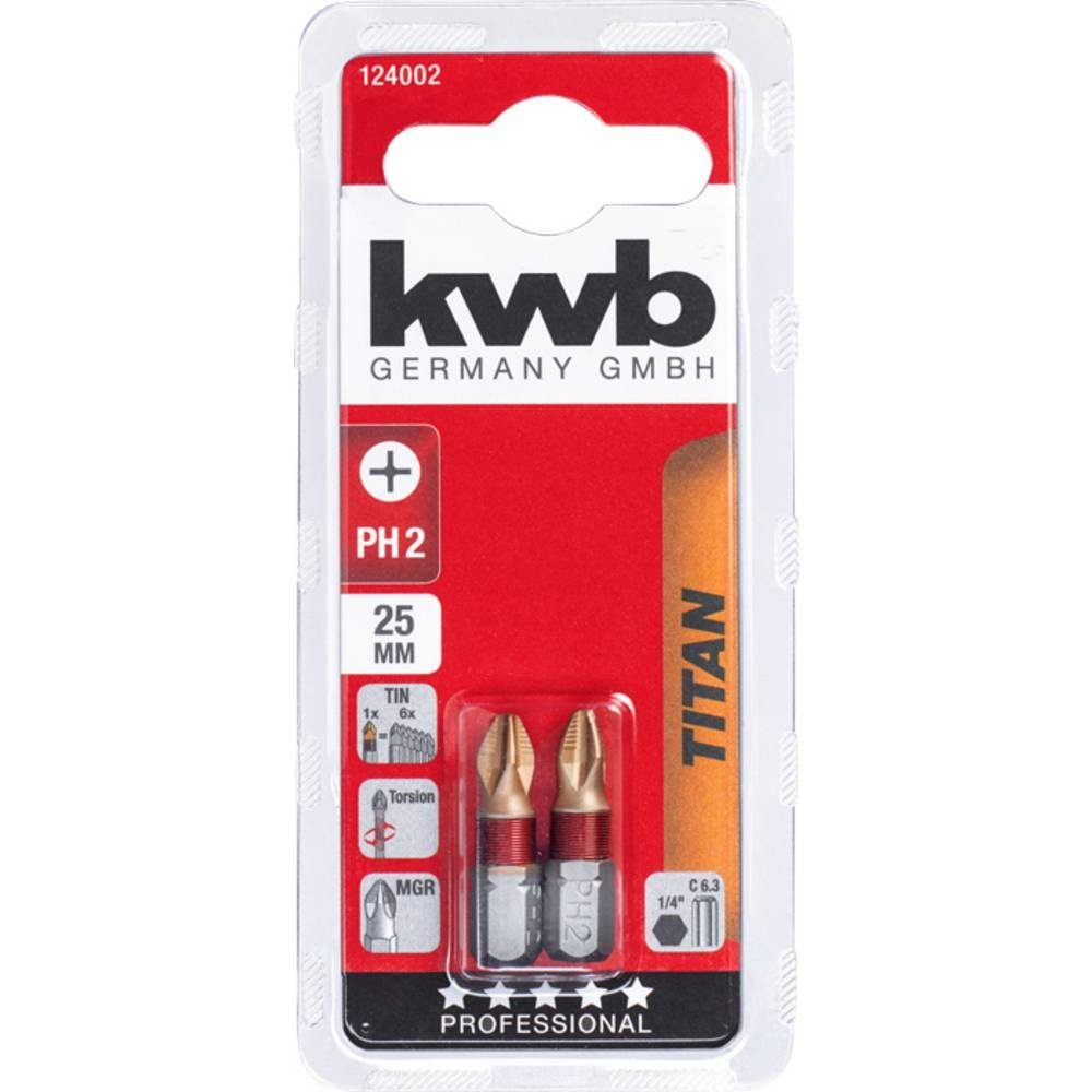 PH 2 TITAN mm, kwb Bits, 25 Kreuzschlitz-Bit