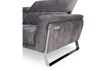 JVmoebel Ecksofa Graues Ecksofa L-Form Couch Großes Stoffsofa Luxus Möbel Neu, 3 Teile, Made in Europa