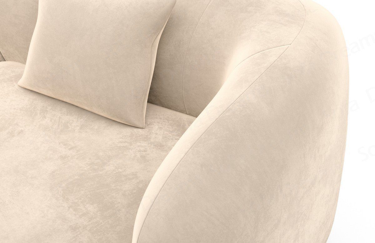 beige02 Polster Ecksofa mane Form Marbella L Sofa Loungesofa Sofa Dreams Samtstoff Stoffsofa, Couch mit kurz Design