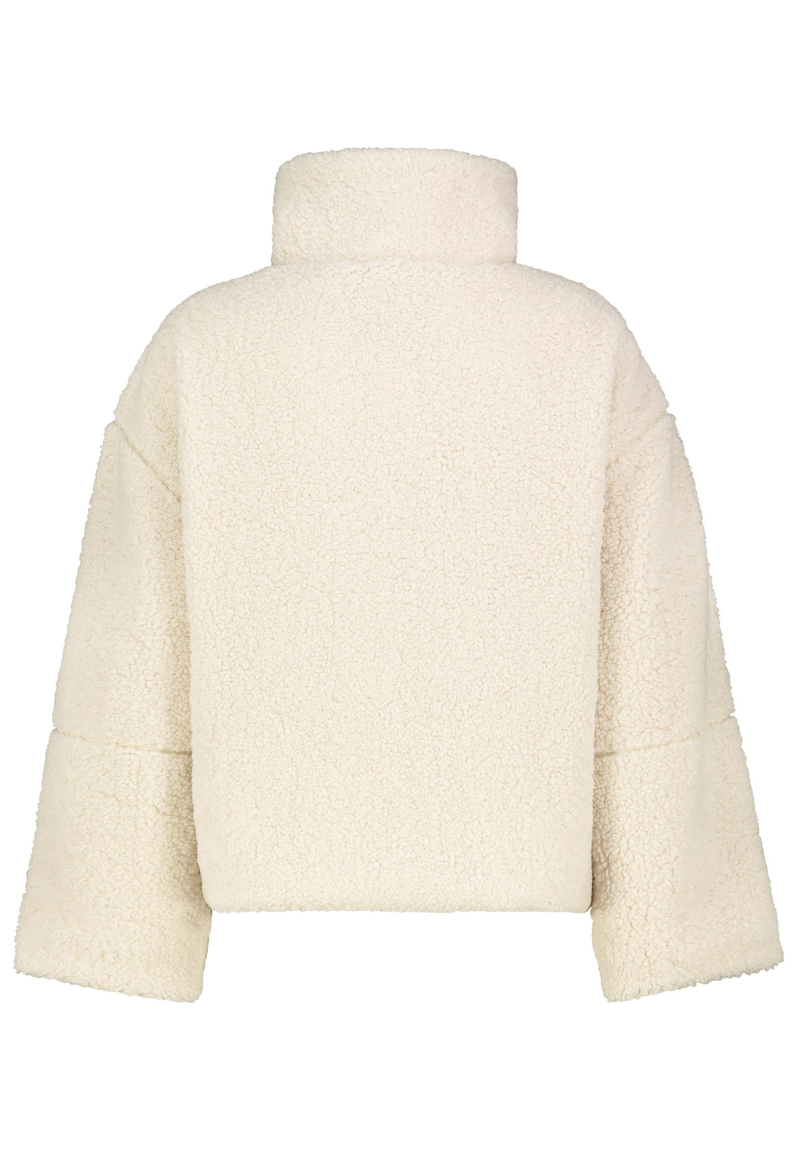 SUBLEVEL Winterjacke Damen Sherpa Teddyfleecejacke Oversize mit Stehkragen und Leistentaschen