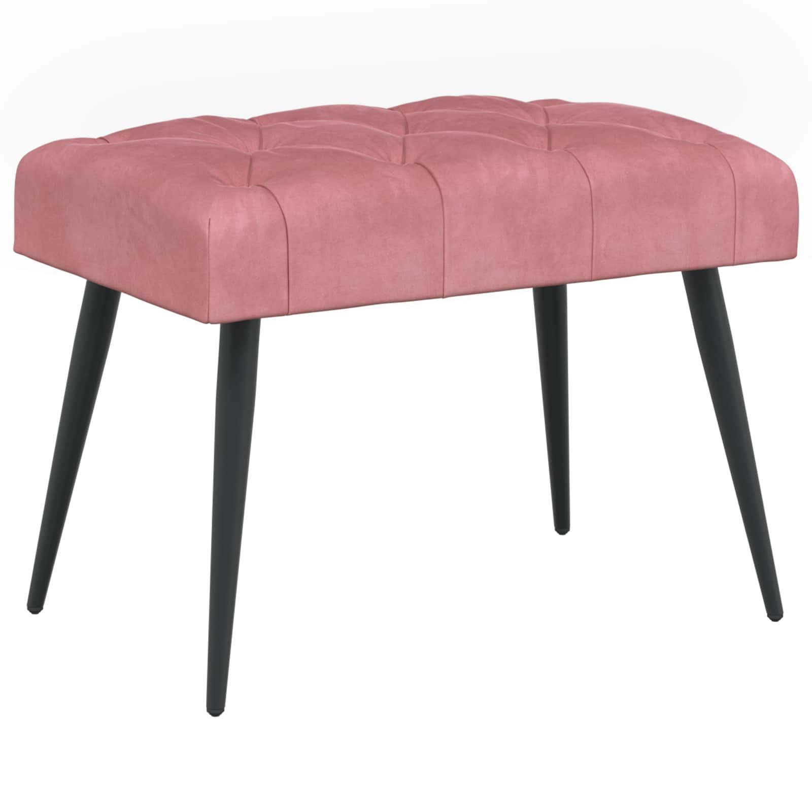 vidaXL Sitzbank Bank mit Knopfheftung Rosa 60 x 40 x 45 cm Samt (1-St)