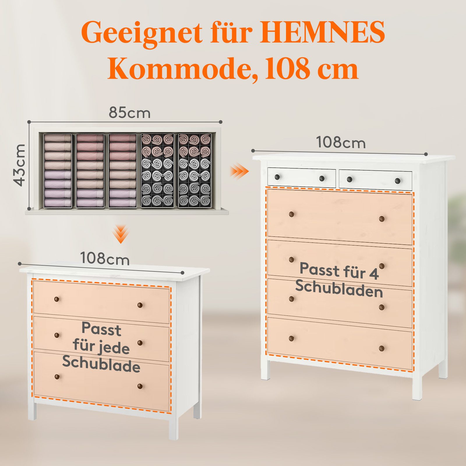Lifewit Aufbewahrungsdose Double Organizer für Kommode, Kleiderschrank Orga günstig online kaufen