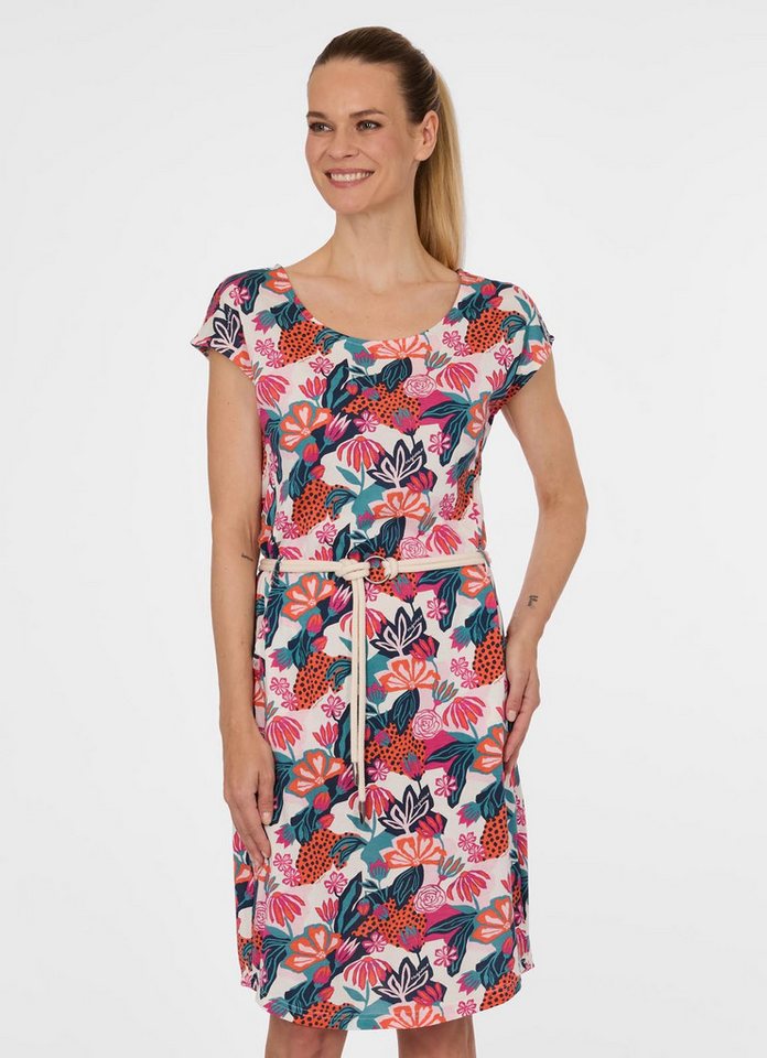 Ragwear Minikleid LILITHE PRINT aus Baumwollmischung, normale Passform, Kurzarm