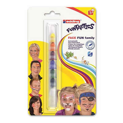 edding Schmink-Set Schminkstift, 7 Farben edding 47, 7-tlg., 1 Schminkstift mit 7 aufsteckbaren Farben, Karnevalschminke