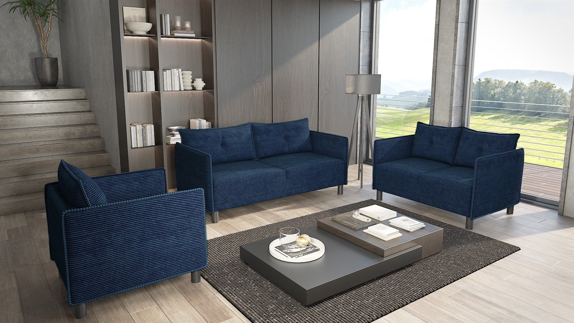 Fun Möbel Polstergarnitur Sofaset Designersofa DECLAN günstig online kaufen