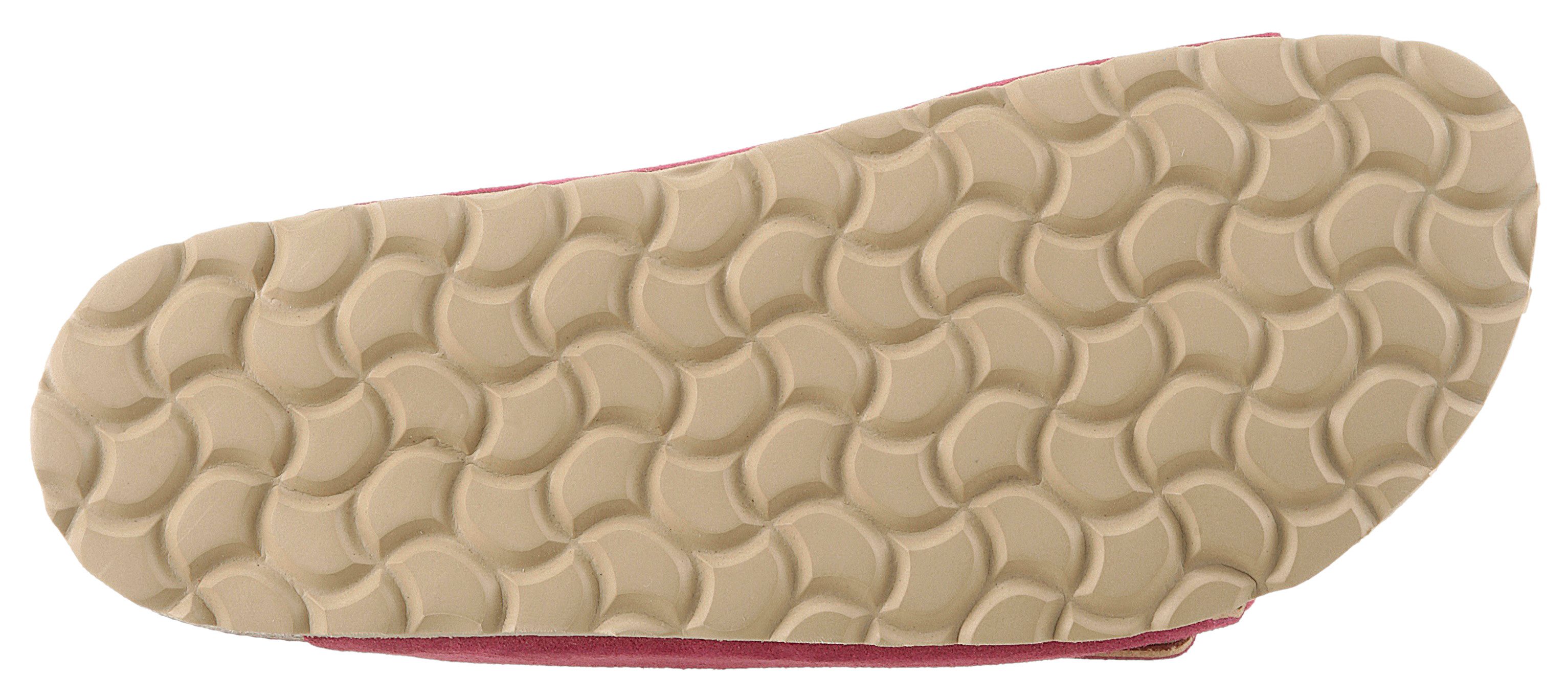 VERBENAS Randell Velour Pantolette Sommerschuh, Schlappen, Hausschuh, Urlaubschuh mit Softfußbett