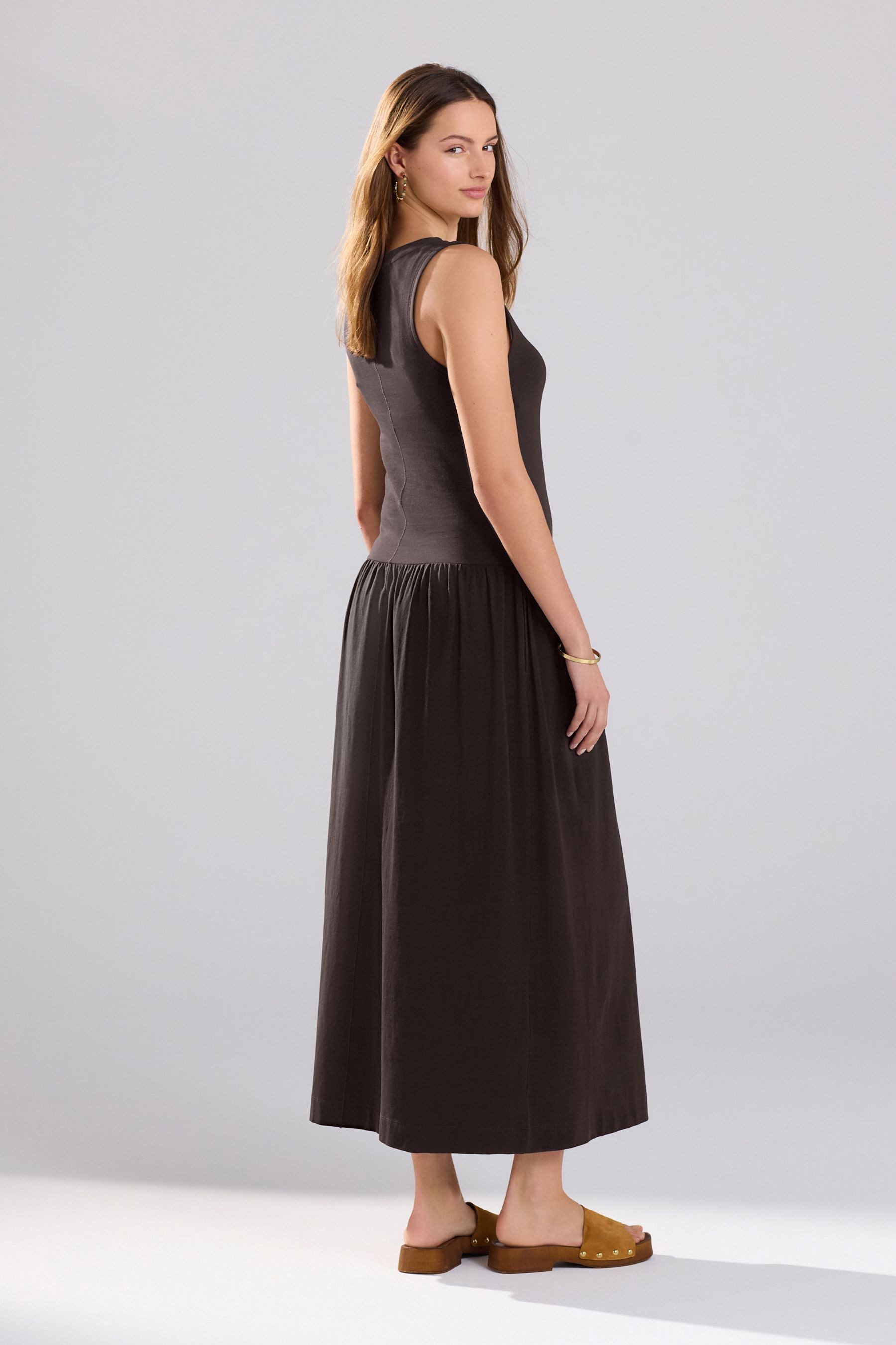 Next Jerseykleid Jersey-Maxikleid mit tief angesetzter Taille (1-tlg) günstig online kaufen