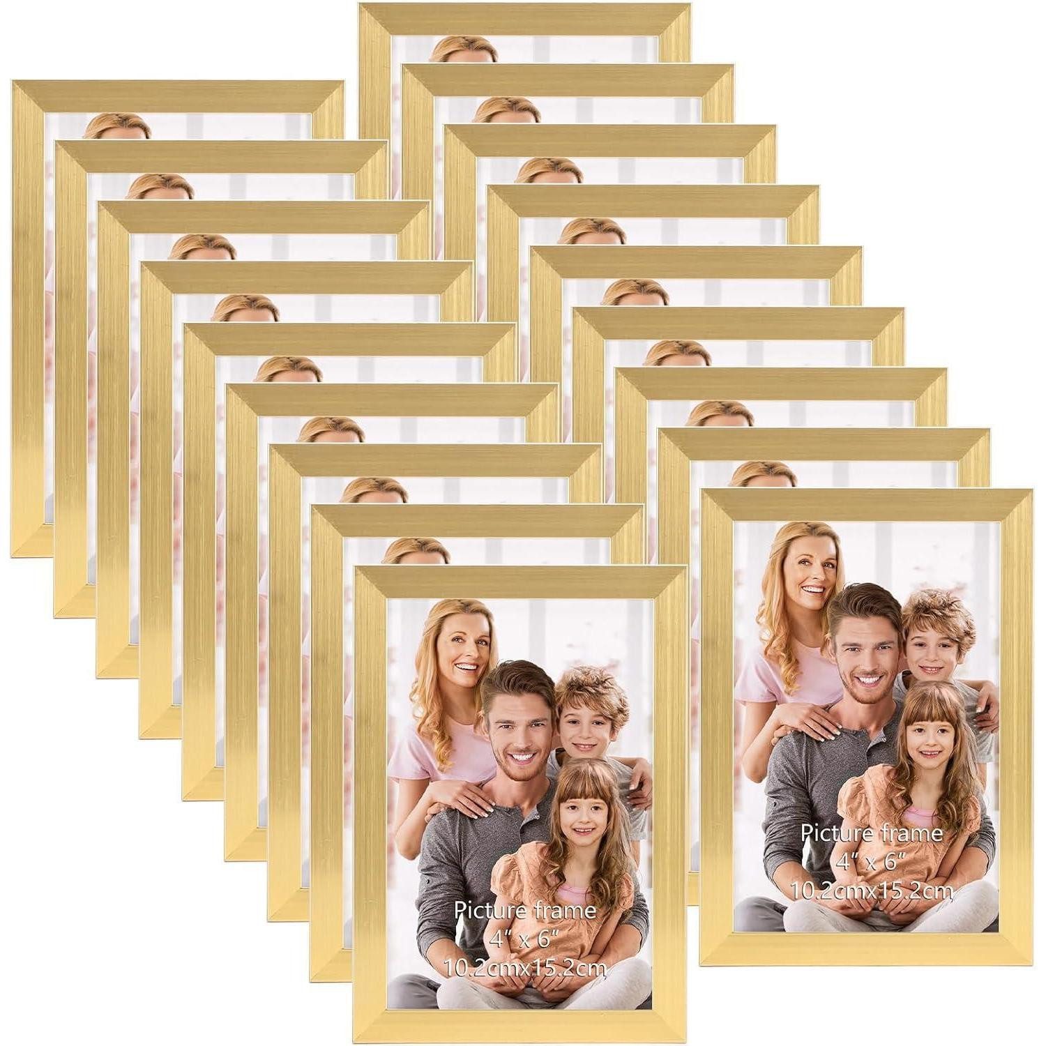 LuxusKollektion Bilderrahmen-Set Bilderrahmen Set Collage Fotorahmen 18 Stück 10x15 Gold 10x15cm