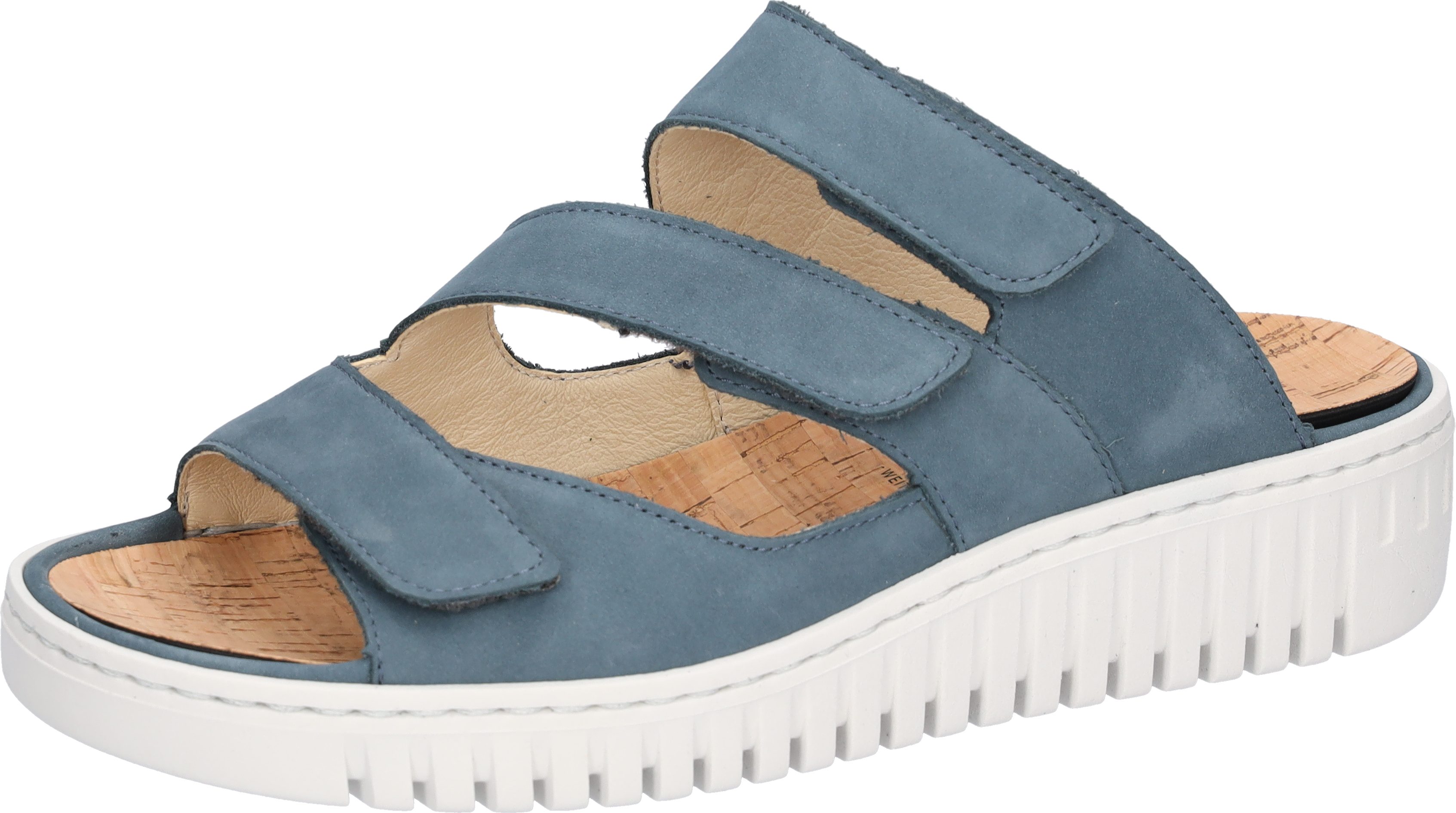 Waldläufer H-WILLOW Pantolette Sommerschuh, Hausschuh, Keilabsatz, mit Korkfußbett, H-Weite