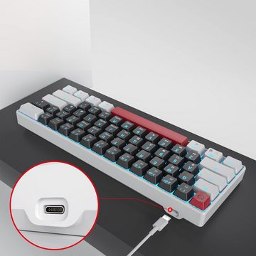 SOLIDEE Blaue LED-Hintergrundbeleuchtung Gaming-Tastatur (Mit Ergonomisches Design für maximale Handfreundlichkeit, Mechanischer)