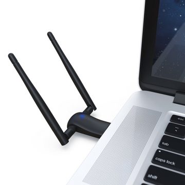 Aplic WLAN-Stick, WIFI Dongle USB3.0, 1200 MBit/s Dual Band 2,4 + 5 Ghz externe Antennen