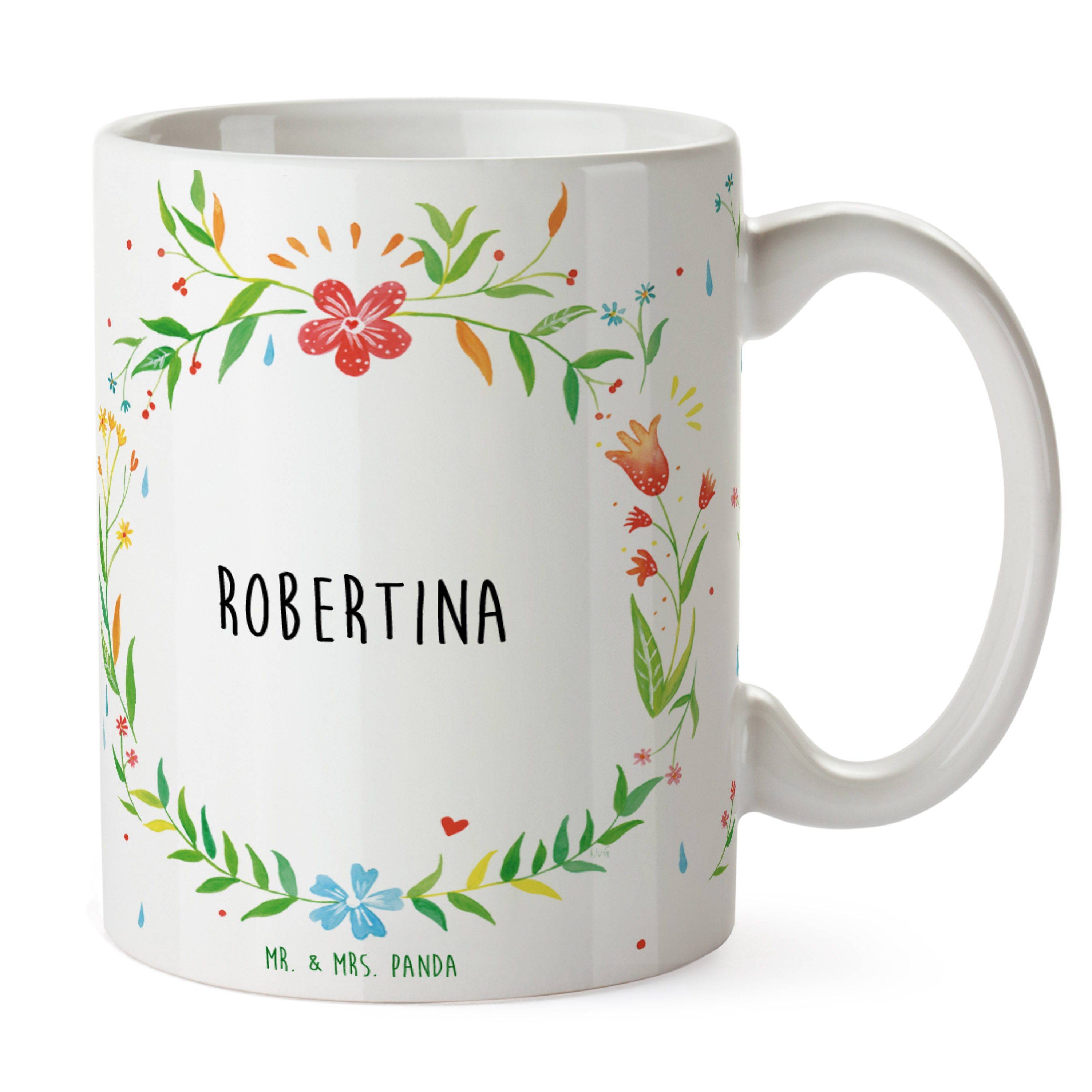 Becher, Kaffeetasse, Mr. & Panda Te, - Tasse Mrs. Robertina Keramik Geschenk, Tasse Teetasse, Motive,