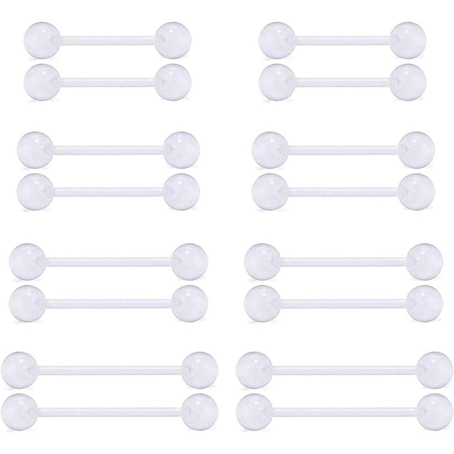 LuxusKollektion Piercing-Set Piercing 10er Zungenpiercing Brustwarzenpiercing Bioflex 12 14 16 18mm