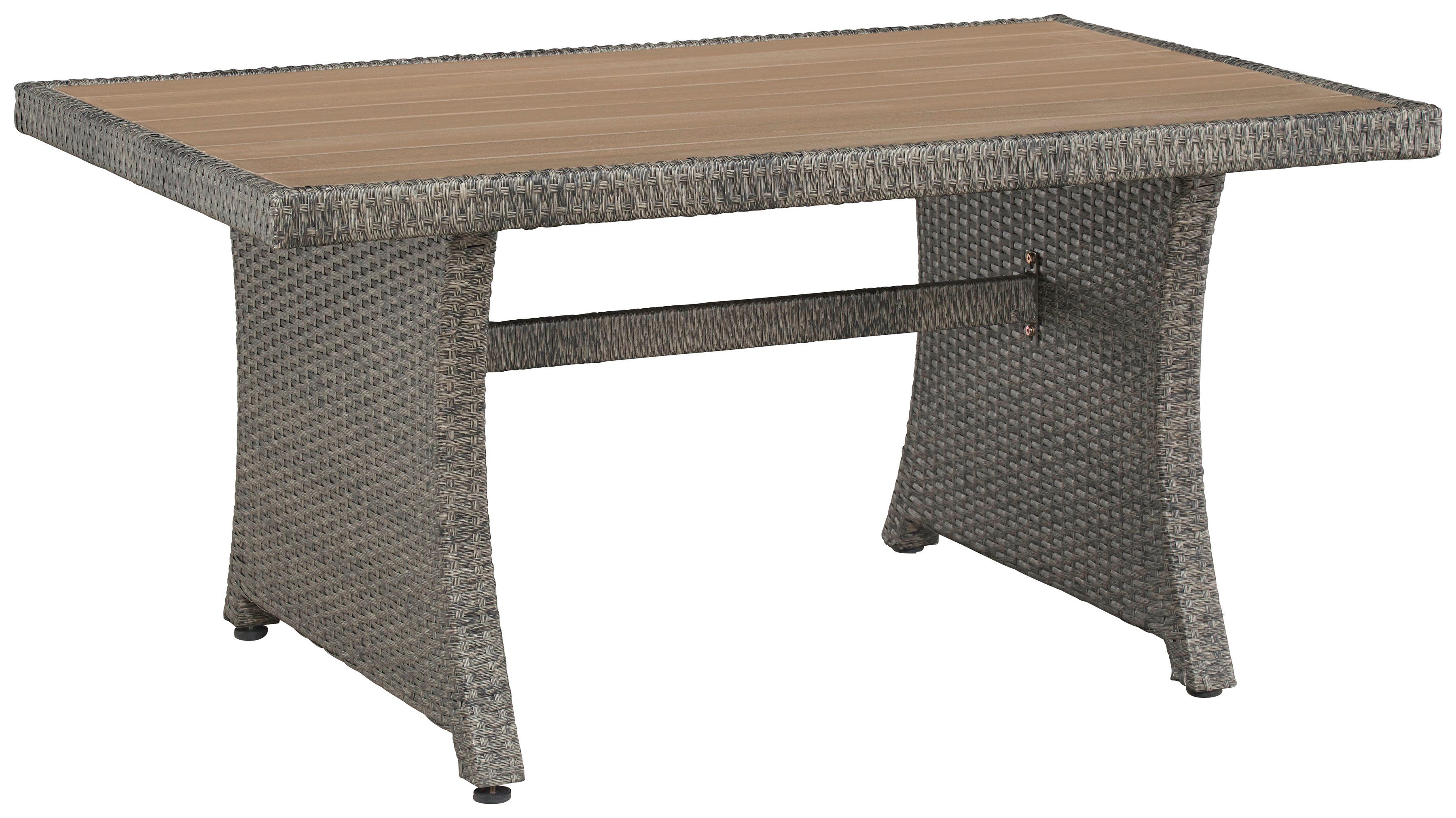 KONIFERA Gartenlounge-Set Polyrattan Tisch Sofa, 2 Sessel, cm, 135x82 3-er (12-tlg), Siros