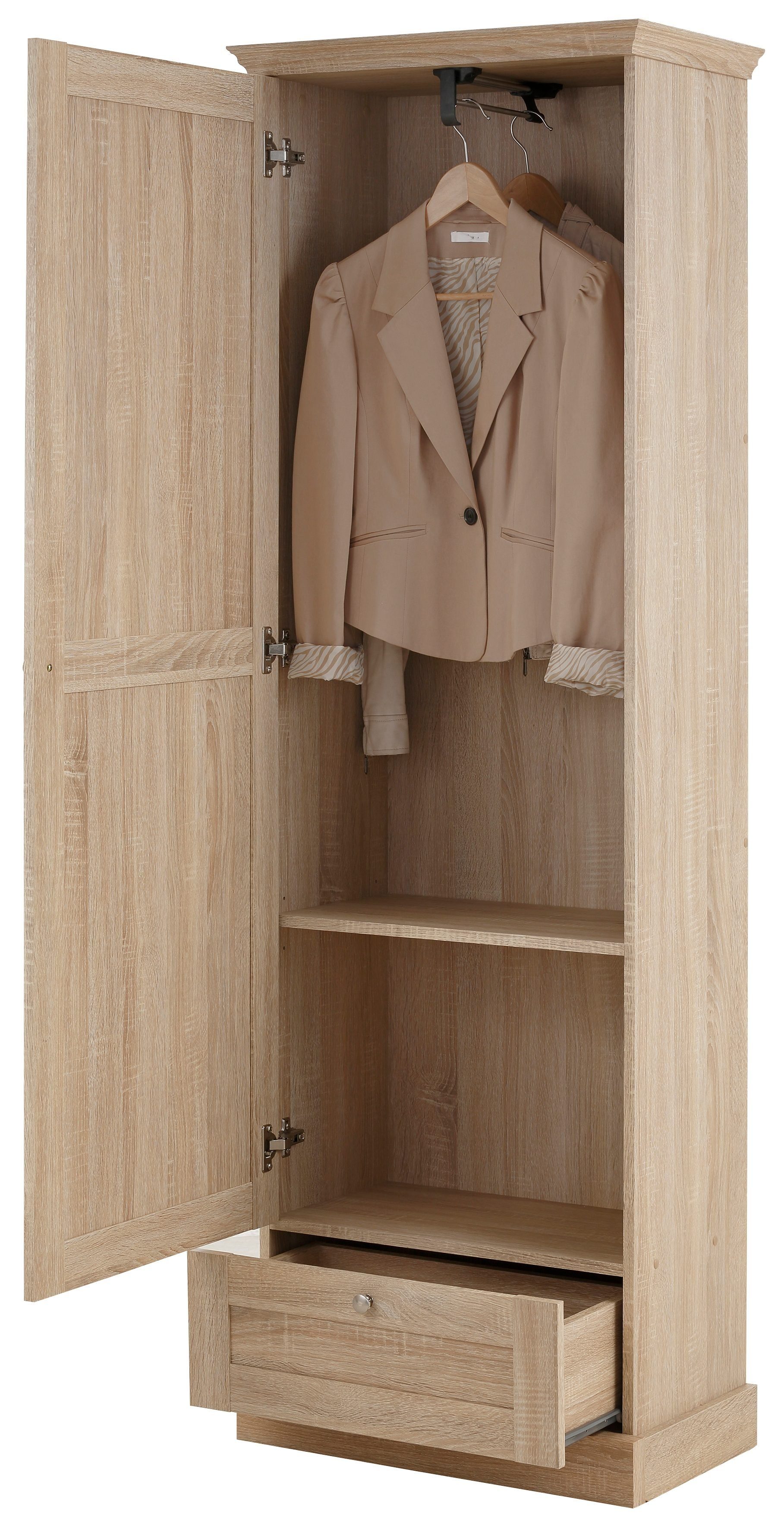 OTTO home Garderobenschrank Binz mit schöner Holzoptik, mit vielen Stauraummöglichkeiten, Höhe 180 cm