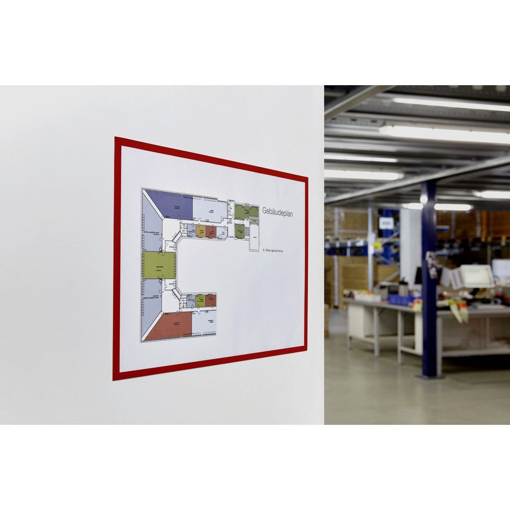 magnetoplan® Magnettafel magnetoplan 1130406 Magnetrahmen Rot DIN A3