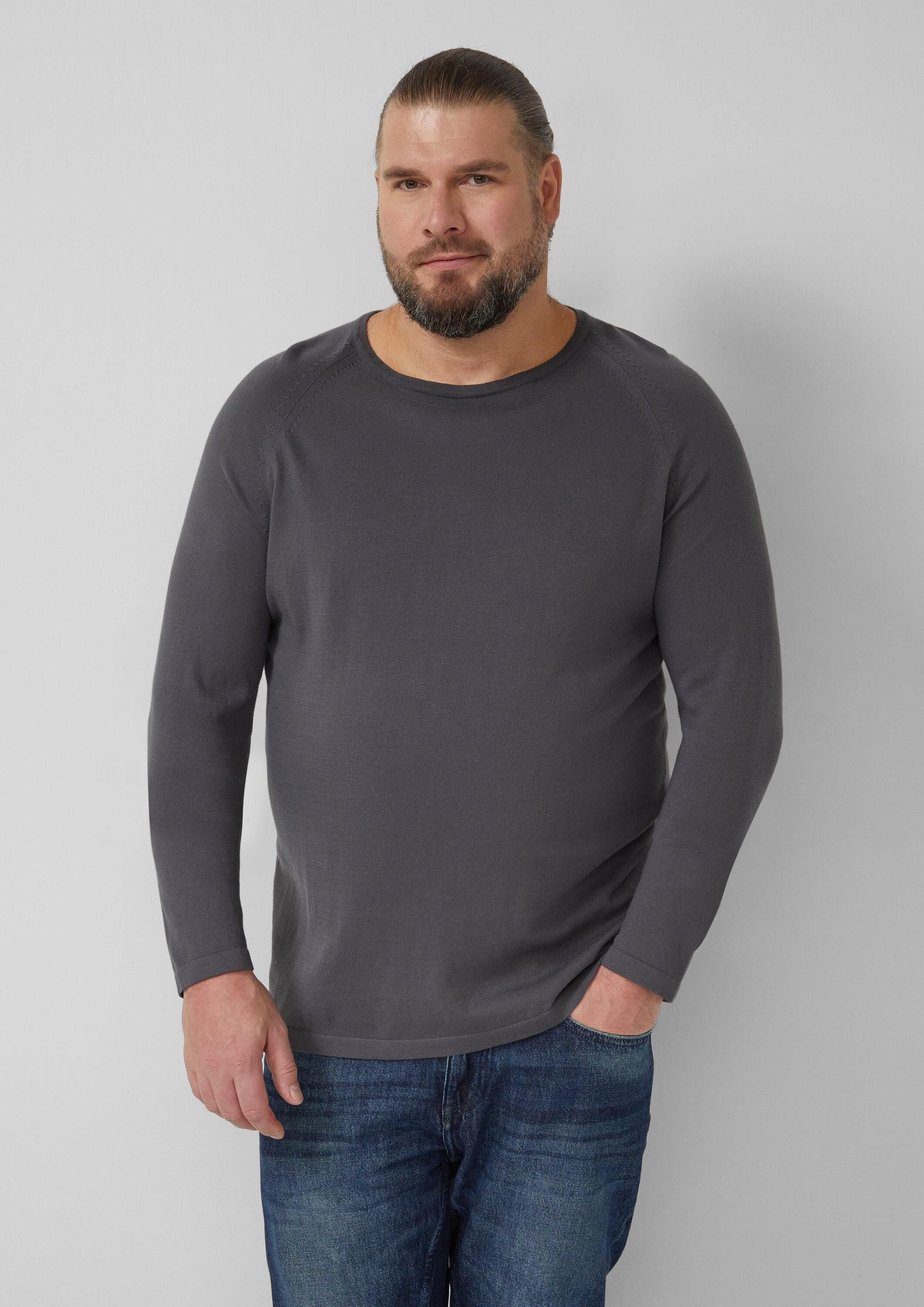 s.Oliver Longpullover Strickpullover Raglanpullover aus reiner Baumwolle